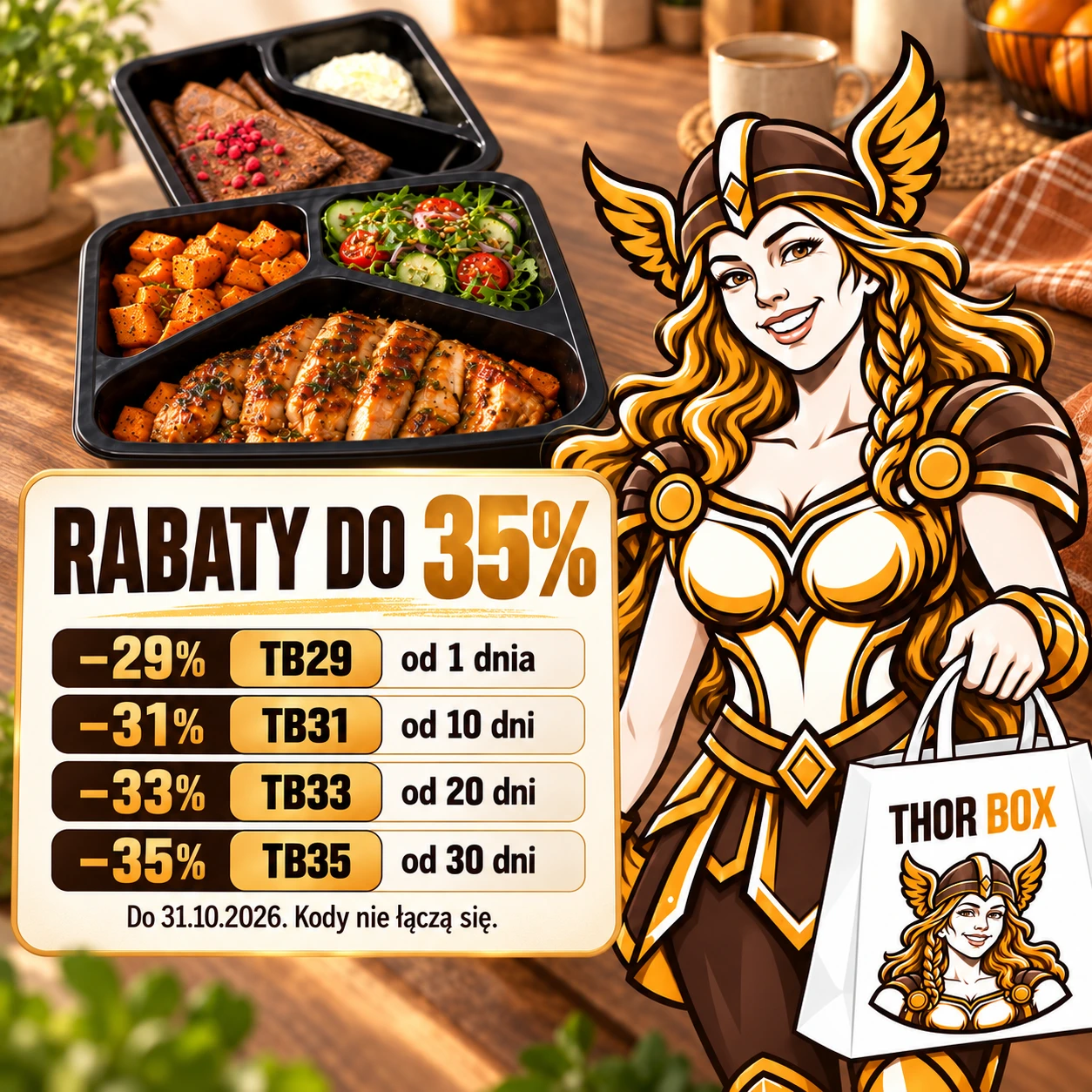 Wojowniczka THOR BOX, posiłki i aktualne kody rabatowe z profilu Dietly